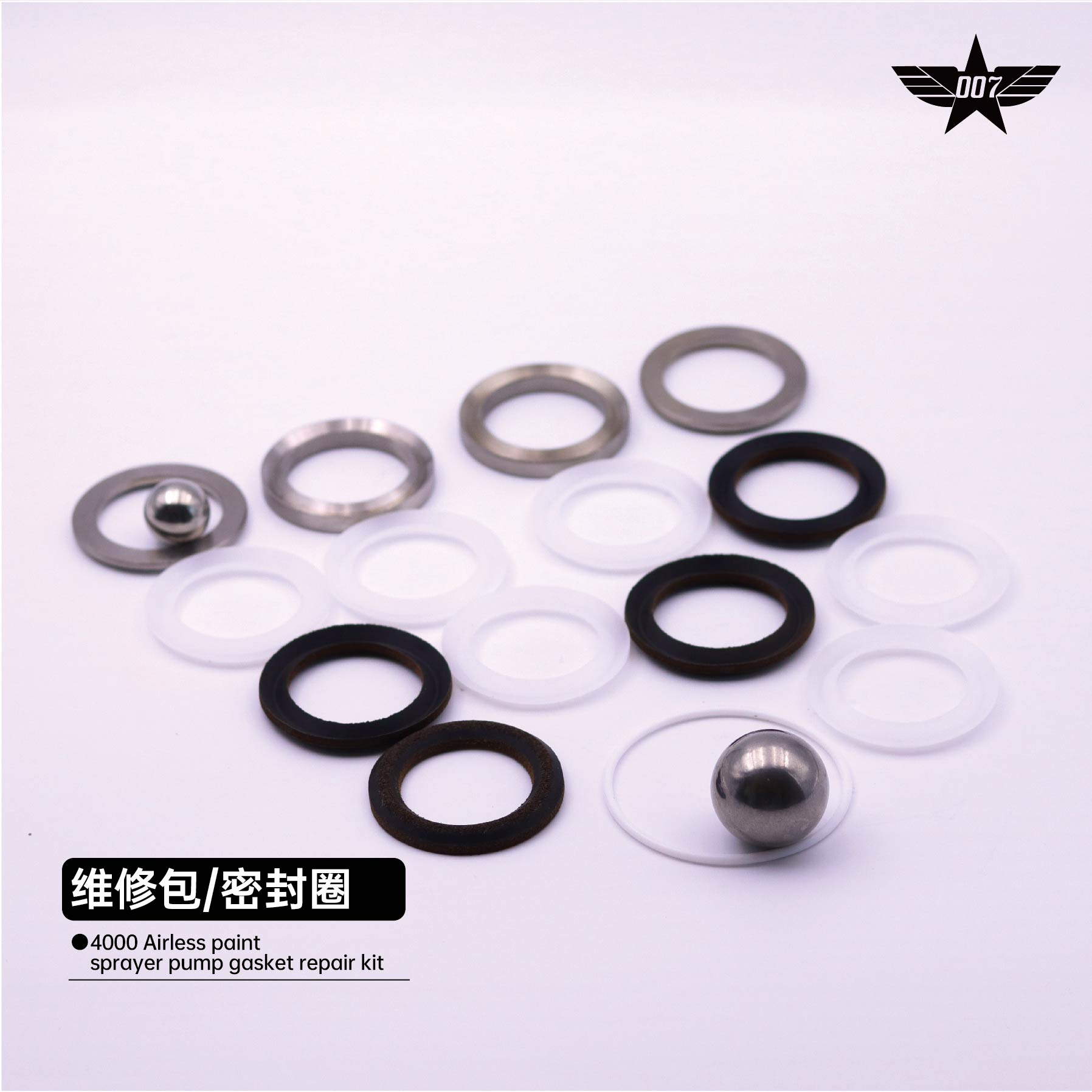 Airless paint sprayer pump gasket repair kit